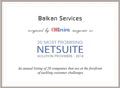 Balkan Services е в Топ 20 на най-обещаващите внедрители на Oracle NetSuite в света